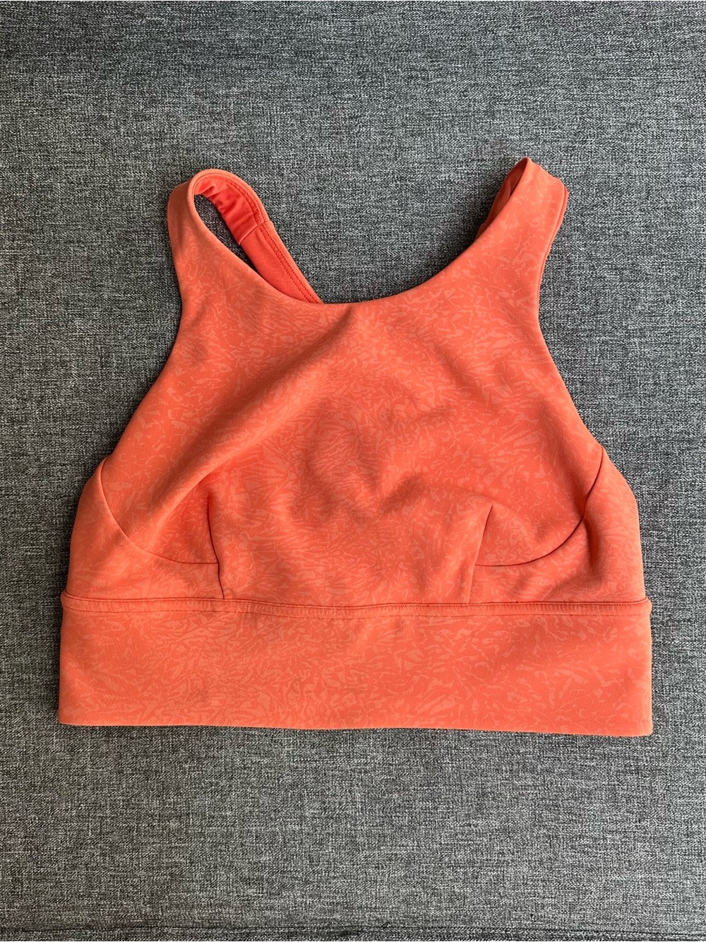 Lululemon Wunder Train Long Line Bra Medium Support C/D Cup Crunch Warm Coral 8